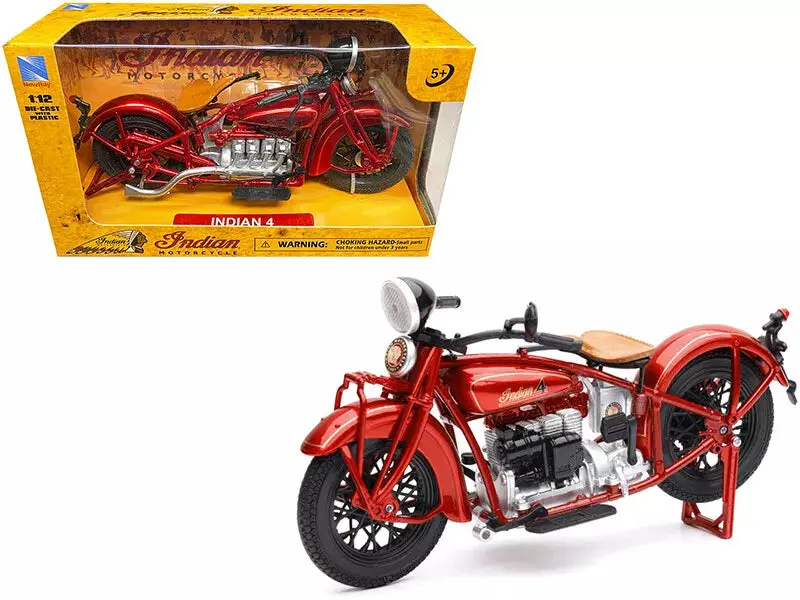 1:12 1930 Indian Four -- Burgundy Red -- New Ray Motorbike 1