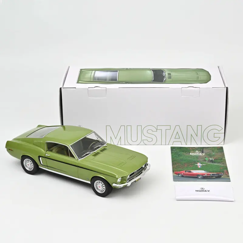 1:12 1968 Ford Mustang Fastback Gt -- Limo Gold Metallic (Green) -- Norev 1