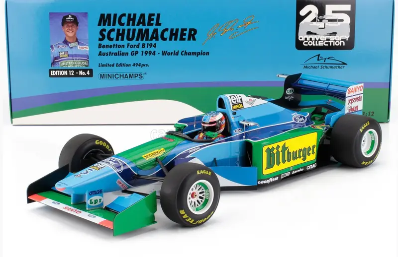 1:12 1994 Michael Schumacher -- World Champion -- Benetton B194 -- Minichamps F1 1