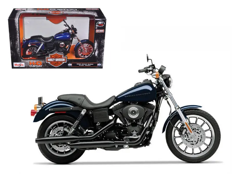 1:12 Harley-Davidson 2004 Dyna Super Glide Sport -- Blue -- Maisto Motorbike 1