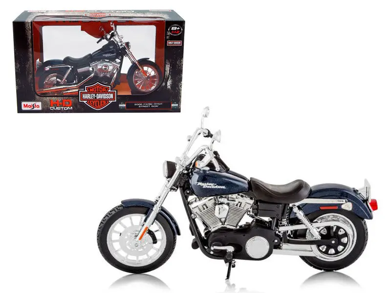 1:12 Harley-Davidson 2006 Fxdbi Dyna Street Bob Bike -- Navy -- Maisto Motorbike 1