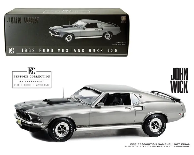 1:12 John Wick -- 1969 Ford Mustang Boss 429 -- Greenlight 1