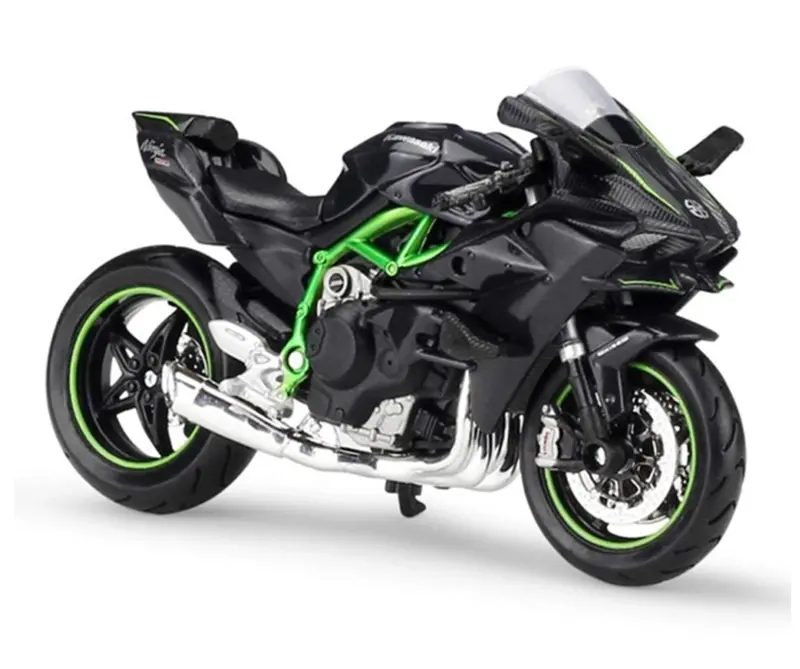 1:12 Kawasaki Ninja H2 R -- Black/Green -- Maisto Motorcycles 1