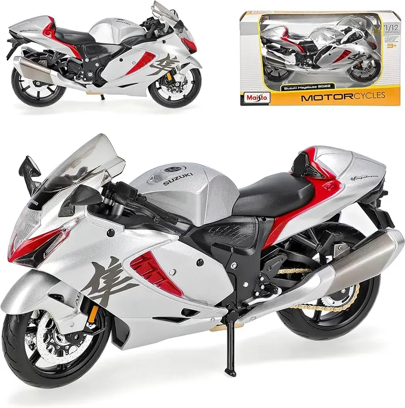 1:12 Suzuki Hayabusa 2022 -- Silver -- Maisto Motorcycles 1