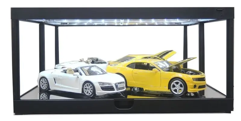 1:18/1:24 Stackable Display Case W Led Lights - Black - King Creations Kc7710mbk 1