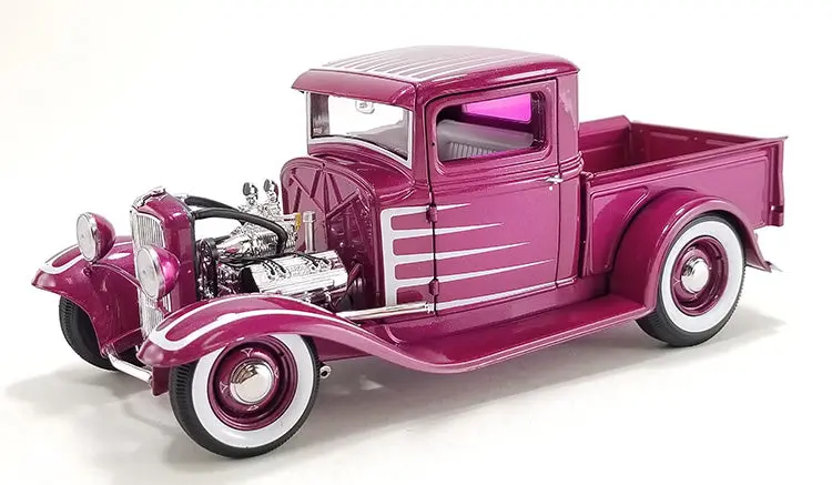 1:18 1932 Ford Pickup Hot Rod -- Cotton Candy Purple -- Acme 1