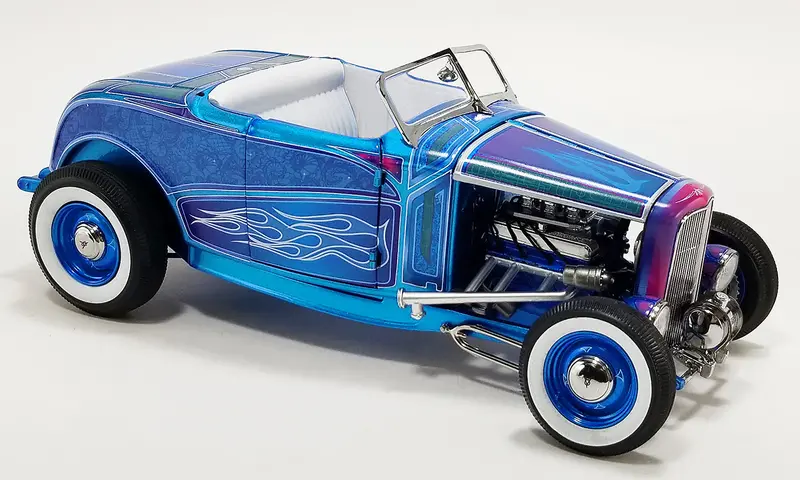 1:18 1932 Ford Roadster Hot Rod -- Blue Flame -- Acme 1