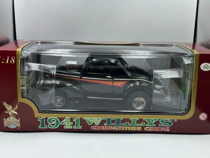 1:18 1941 Willys Competition Coupe -- Black W/Orange -- Road Legends 1