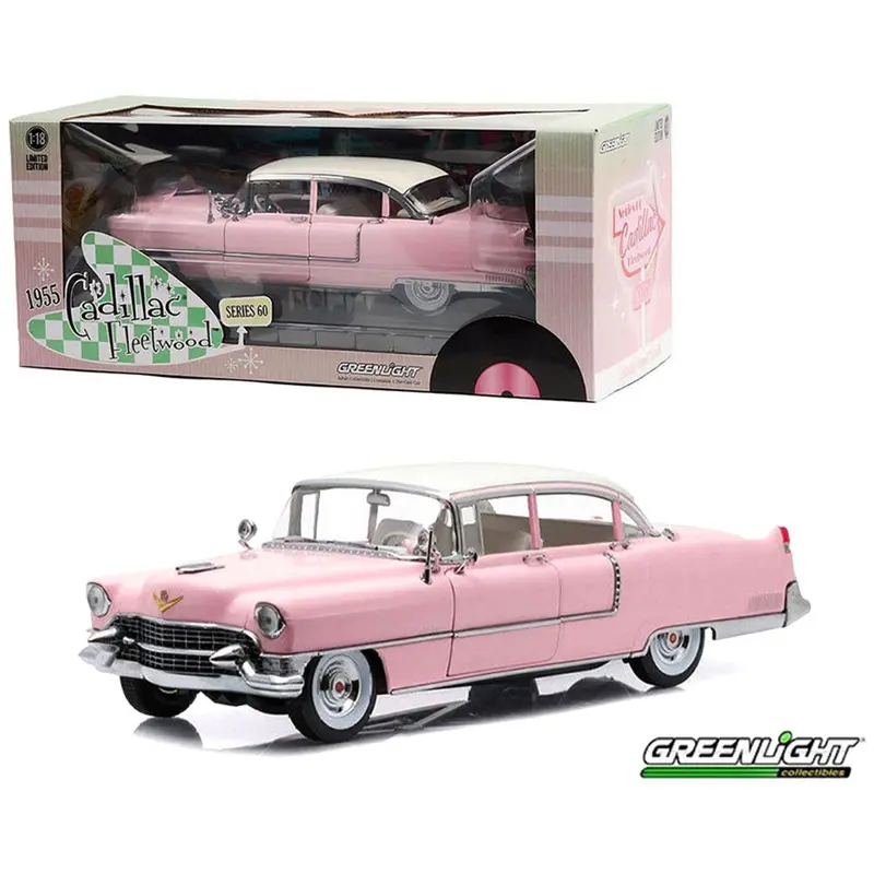 1:18 1955 Cadillac Fleetwood Series 60 -- Pink -- Greenlight 1