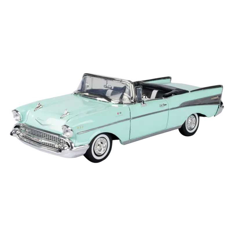 1:18 1957 Chevrolet Bel Air Convertible -- Light Green -- Motormax 1