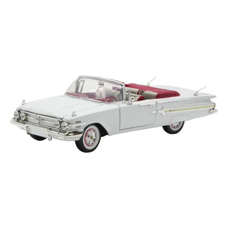 1:18 1960 Chevrolet Impala Convertible -- White -- Motormax 1