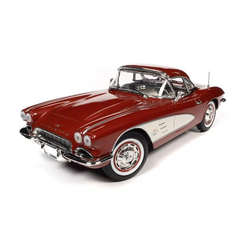 1:18 1961 Chevrolet Corvette Convertible -- Maroon/White -- American Muscle 1