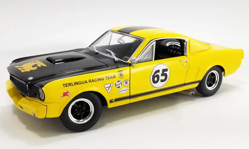 1:18 1965 Ford Mustang Shelby Gt350r -- Terlingua Tribute Black/Yellow -- Acme 1