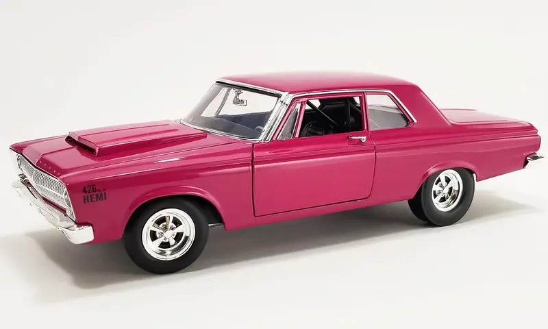 1:18 1965 Plymouth Belvedere -- "Moulin Rouge" Pink -- Acme 1