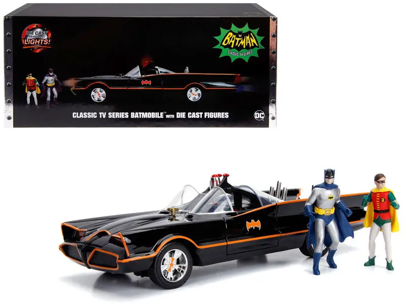 1:18 1966 Batmobile W/Batman & Robin Figurine -- Working Lights -- Jada 1