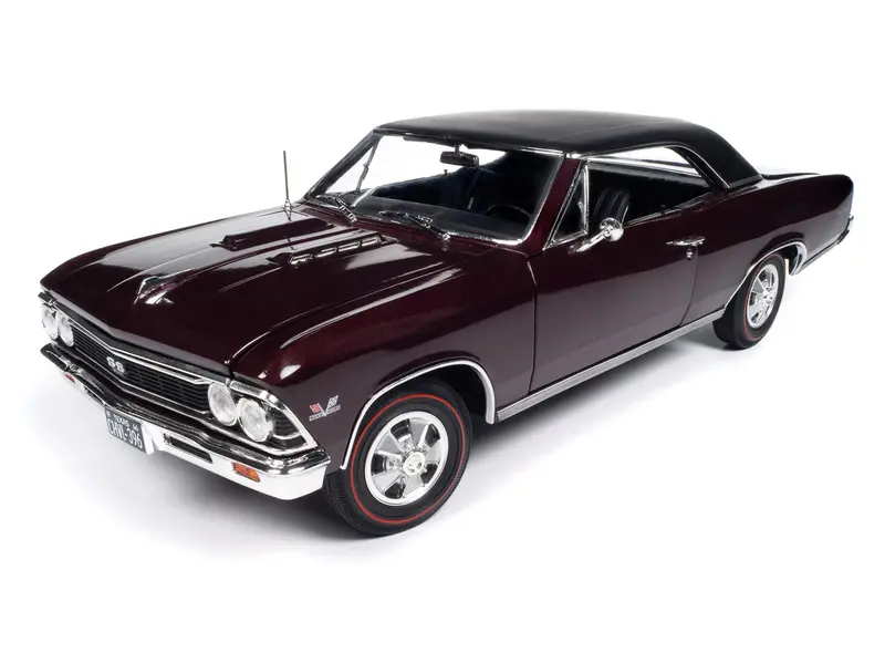 1:18 1966 Chevrolet Chevelle Ss 396 -- Madeira Maroon -- American Muscle 1