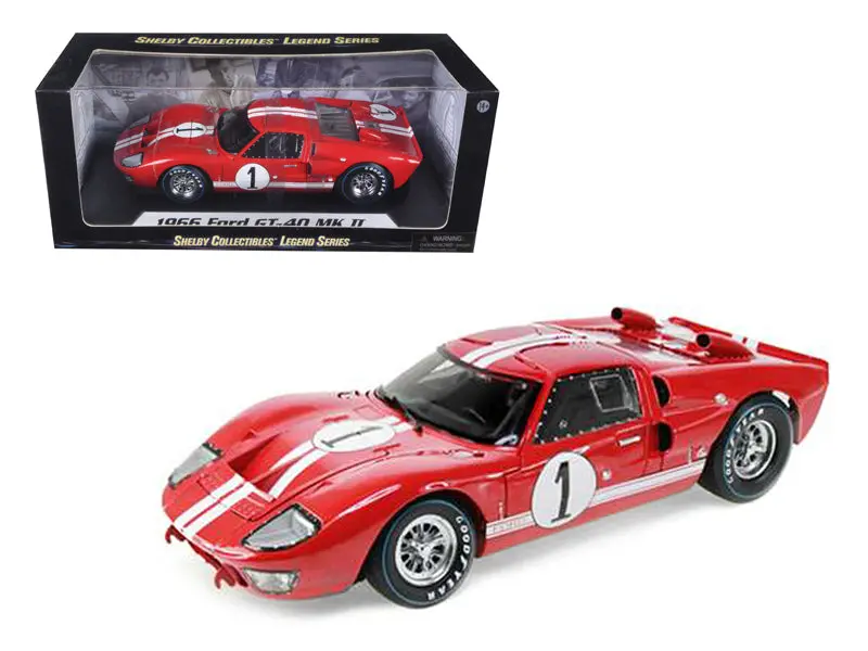 1:18 1966 Ford Gt-40 Mk 2 -- Red #1 -- Shelby Collectibles 1