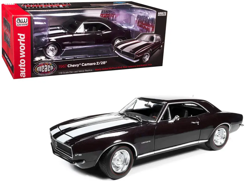 1:18 1967 Chevrolet Camaro Z/28 Rs -- Royal Plum -- American Muscle 1