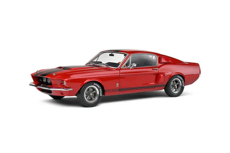 1:18 1967 Shelby Mustang Gt500 -- Burgundy Red W/Black Stripes -- Solido Ford 1
