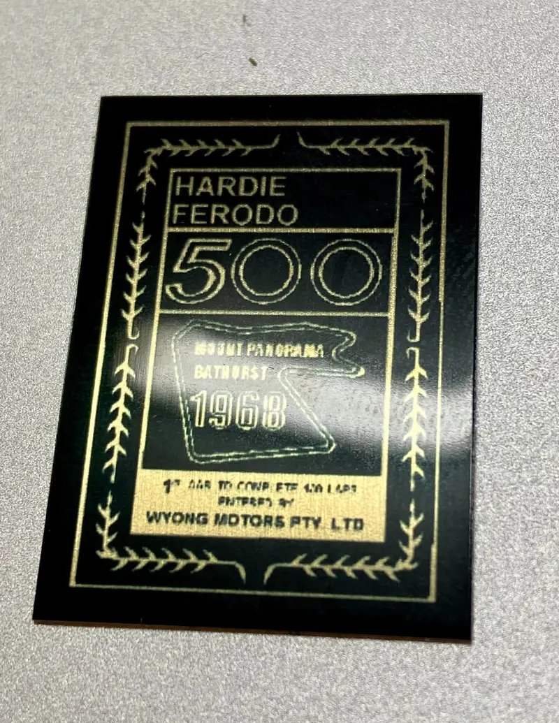 1:18 1968 Hardie-Ferodo 500 Winner Plaque -- Bruce Mcphee & Barry Mulholland 1