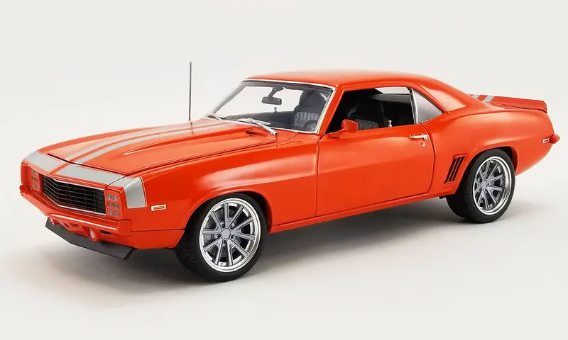 1:18 1969 Chevrolet Camaro Restomod -- Orange -- Acme 1