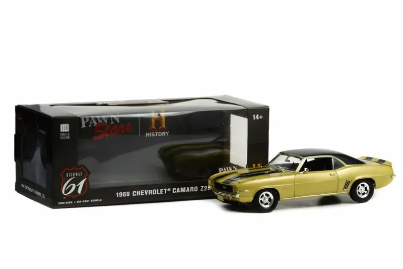 1:18 1969 Chevrolet Camaro Z/28 -- Gold/Black -- Pawn Stars -- Highway 61 1