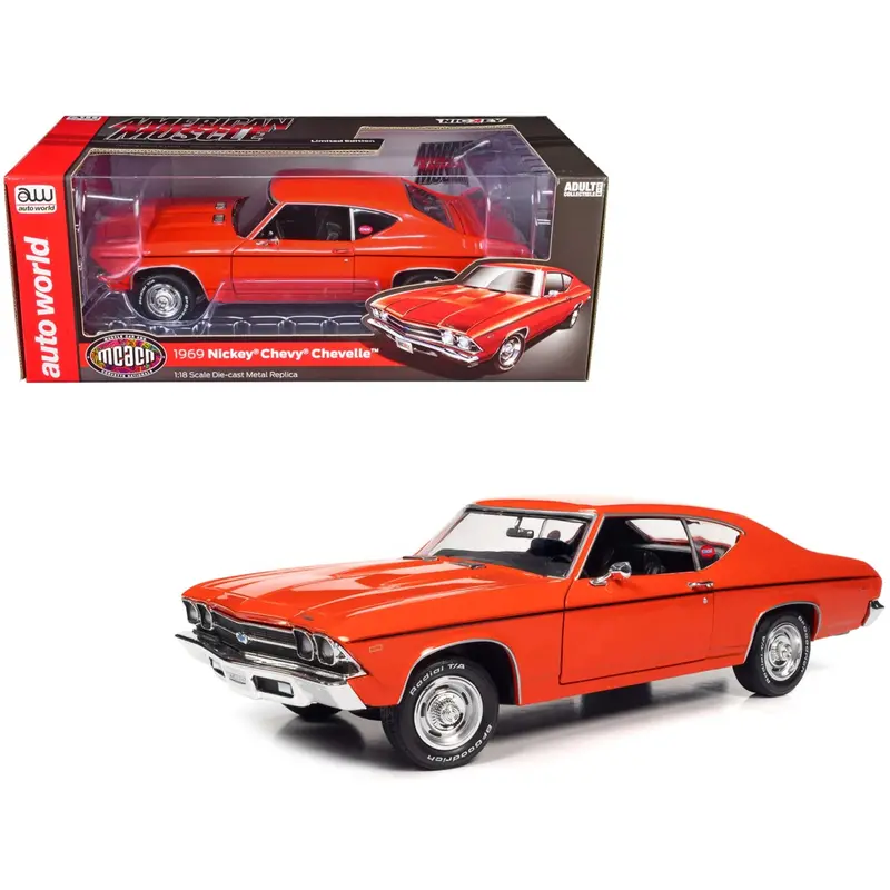 1:18 1969 Chevrolet Chevelle -- Orange Hugger -- American Muscle 1