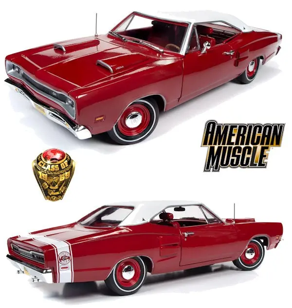 1:18 1969 Dodge Coronet Super Bee Hardtop -- Red/White -- American Muscle 1