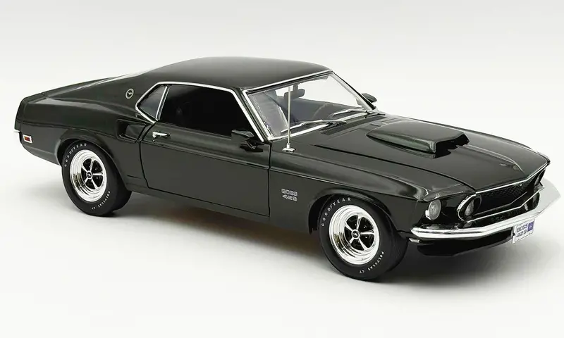1:18 1969 Ford Mustang Boss 429 -- Black Jade -- Acme A1801888 1