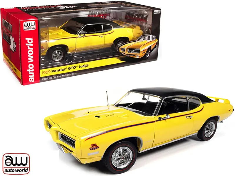 1:18 1969 Pontiac Gto Judge -- Goldenrod Yellow -- American Muscle 1