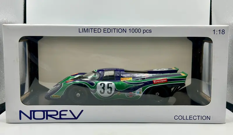 1:18 1970 6H Watkins Glen -- #35 Martini Porsche 917K -- Purple W/Green Details 1