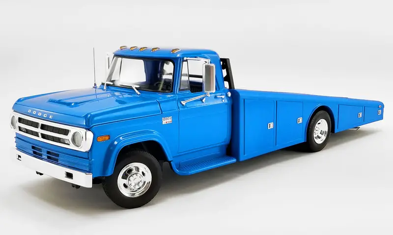 1:18 1970 Dodge D-300 Ramp Truck -- Corporate Blue -- Acme 1