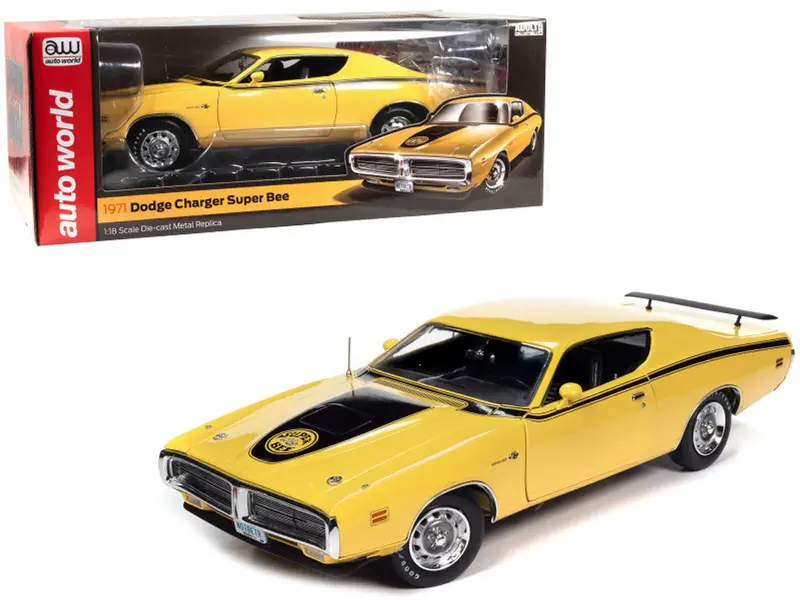 1:18 1971 Dodge Charger Super Bee -- Yellow -- American Muscle 1