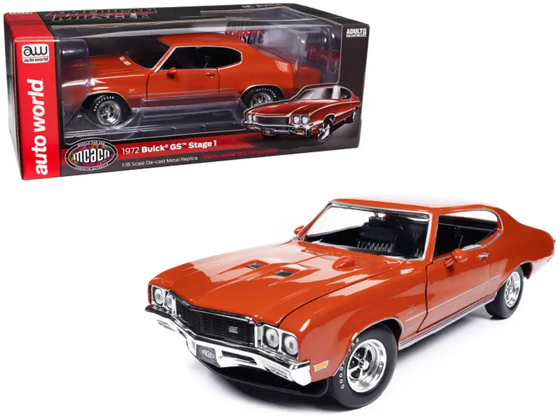 1:18 1972 Buick Gs Hardtop -- Flame Orange -- American Muscle 1