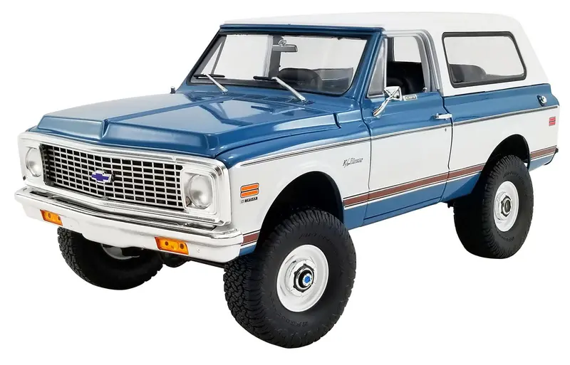1:18 1972 Chevrolet Blazer K/5 4X4 -- Blue / White -- Acme 1