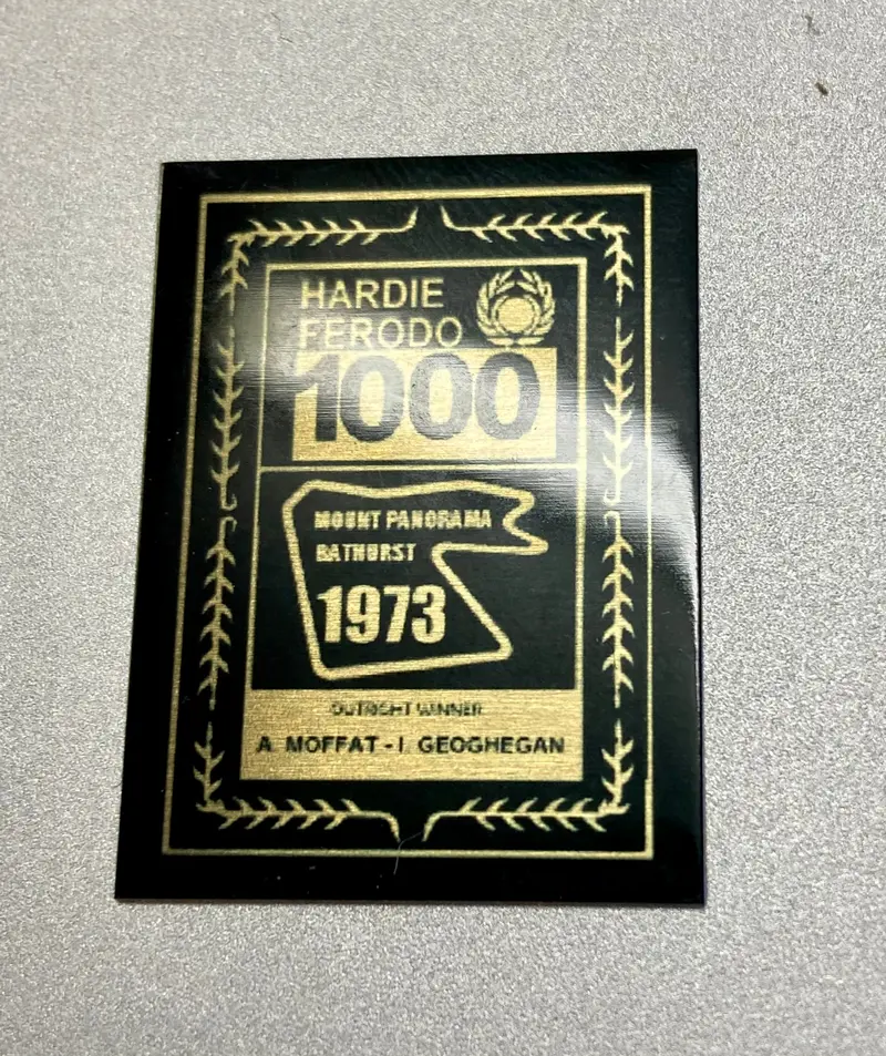 1:18 1973 Hardie-Ferodo 1000 Winner Plaque -- Allan Moffat & Ian Geoghegan 1