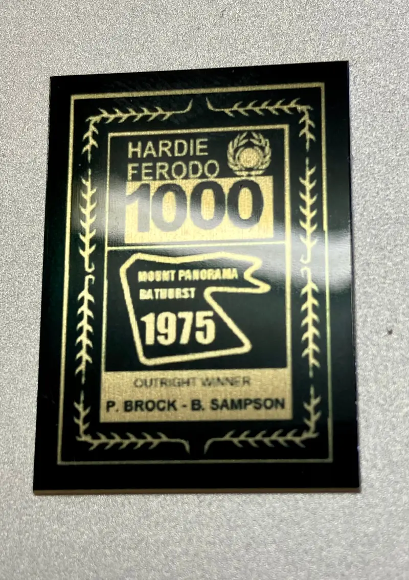 1:18 1975 Hardie-Ferodo 1000 Winner Plaque -- Peter Brock & Brian Sampson 1
