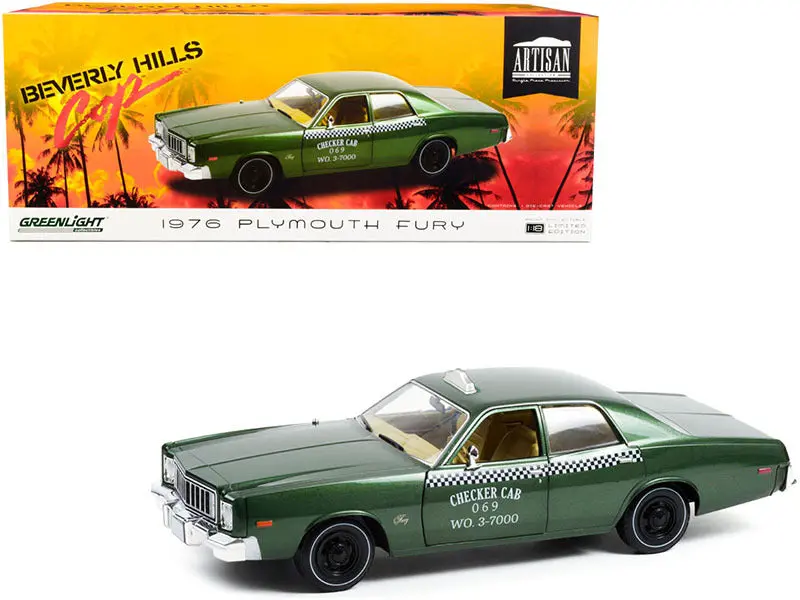 1:18 1976 Plymouth Fury -- Beverly Hills Cop -- Checker Cab Green -- Greenlight 1