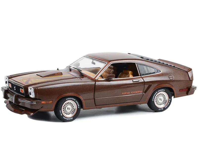 1:18 1978 Ford Mustang Ii King Cobra - Brown W/Orange/Gold Stripes -- Greenlight 1