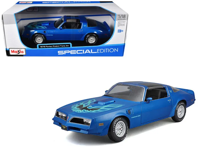 1:18 1978 Pontiac Firebird Trans Am -- Blue -- Maisto 1