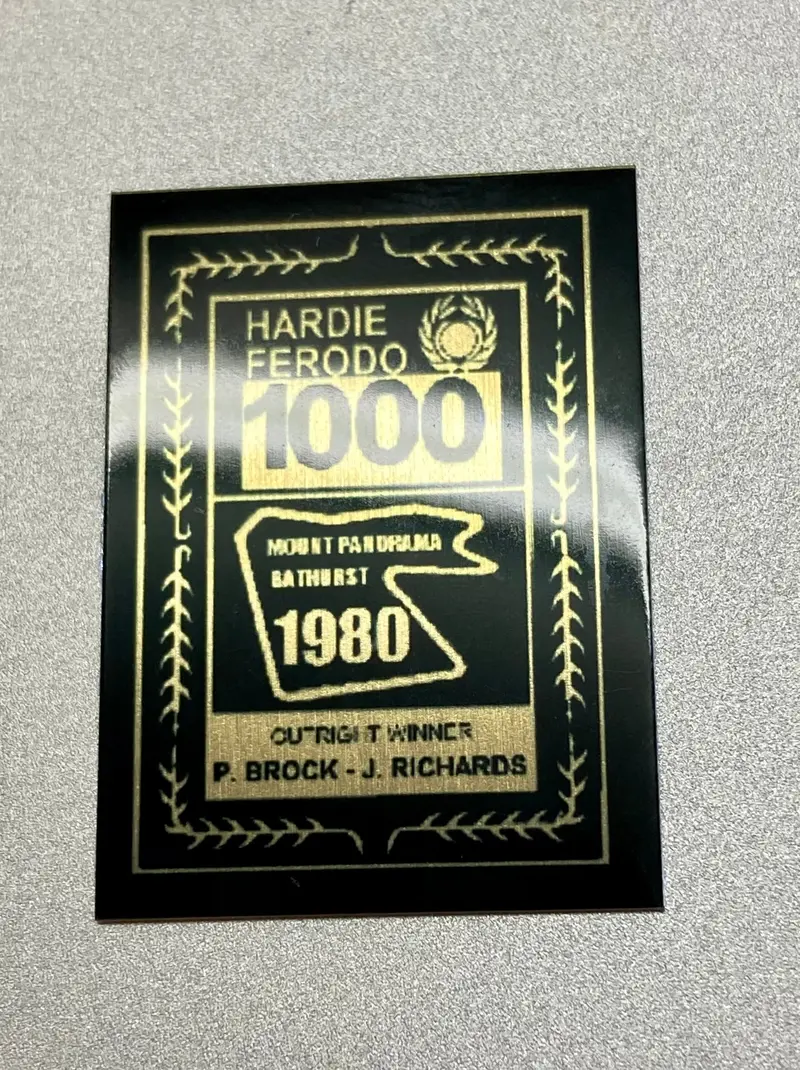 1:18 1980 Hardie-Ferodo 1000 Winner Plaque -- Peter Brock & Jim Richards 1