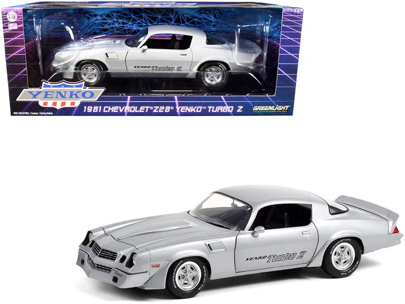1:18 1981 Chevrolet Camaro Z/28 Yenko Turbo Z -- Silver Metallic -- Greenlight 1
