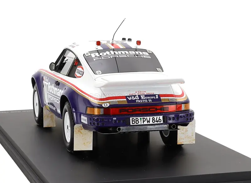 1:18 1984 Dakar Rally Winner -- #176 Rothmans Porsche 911 Carrera 3.2 -- Spark 1 2