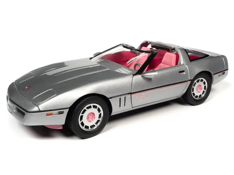 1:18 1986 Chevrolet Corvette -- "Barbie" Silver/Pink -- Auto World 1