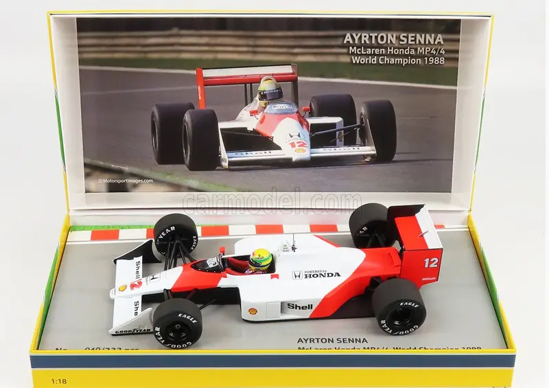 1:18 1988 Ayrton Senna -- World Champion -- Mclaren F1 Mp4/4 -- Minichamps F1 Ra 1