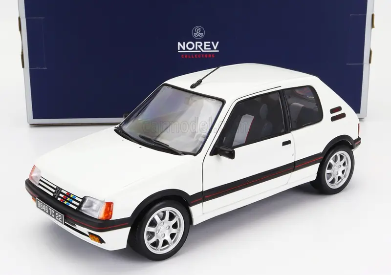 1:18 1989 Peugeot 205 Gti 1.9 -- Meije White -- Norev 1