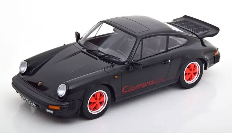 1:18 1989 Porsche 911 Carrera 3.2 Clubsport Coupe -- Black/Red -- Kk-Scale 1