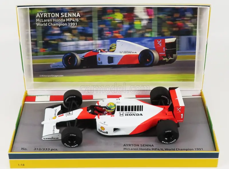 1:18 1991 Ayrton Senna -- World Champion -- Mclaren F1 Mp4/6 -- Minichamps Rare 1