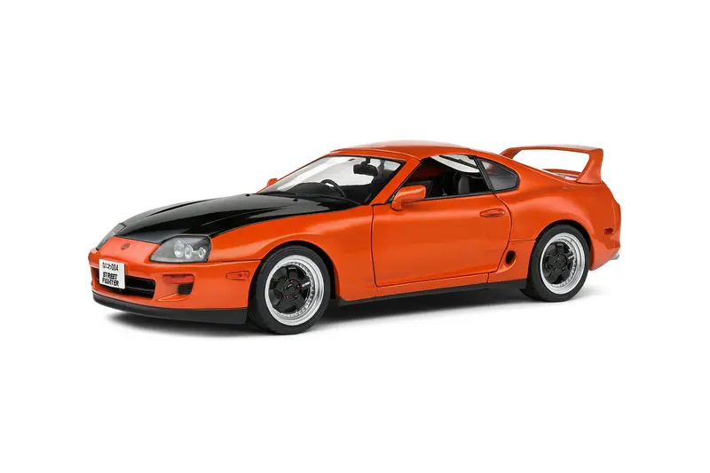 1:18 1993 Toyota Supra Mk4 (A80) Targa Roof -- Orange W/Black Bonnet -- Solido 1