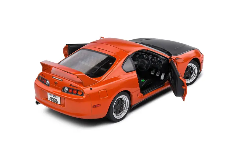 1:18 1993 Toyota Supra Mk4 (A80) Targa Roof -- Orange W/Black Bonnet -- Solido 2